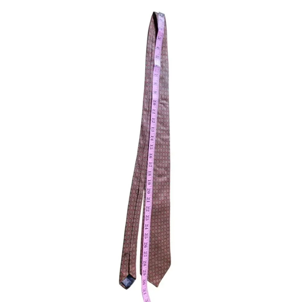 Brooks Brothers Makers Pure Silk Tie Geometric Neat Diamond Pattern Necktie USA